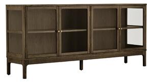 Тъмнокафява витрина от декор от дъб 180x80x40 cm Zamora – House Nordic