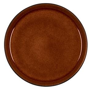 Черна/в кехлибарен цвят десертна глинена чиния ø 21 cm Gastro Black/Amber – Bitz