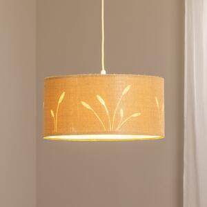 Maco Design Висяща лампа Boho Auris, бежова, Ø 40 cm, текстил, Затъмняване, Бежов, Дневна/трапезария, Плат / текстил