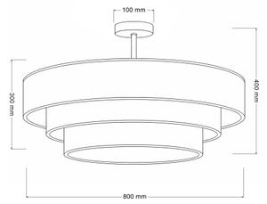 Brilagi - Повърхностно монтиран полилей LUNETA 3xE27/60W/230V диаметър 80 см кремав/златист