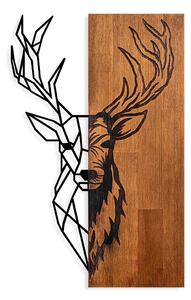 Метално стенна изкуство Deer в цвят орех - черен 36x3x58см