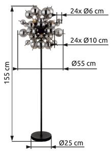 Globo 15633SS - Лампион UDO 6xE14/25W/230V черен/опушен