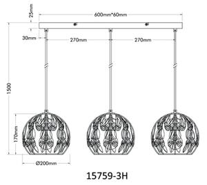 Globo 15759-3H - Полилей на кабел MIKA 3xE27/40W/230V