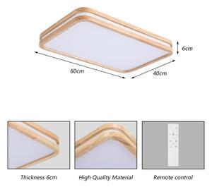 Brilagi - LED осветително тяло MOLINA SQUARE LED/54W/230V с възможност за димиране, дъб, 60x40 cm + дистанционно управление