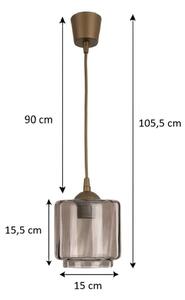 Brilagi - LED полилей на кабел R GLASS 1xE27/60W/230V Ø 15 см кафяв/димно-бежов