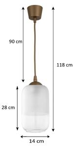 Brilagi - LED полилей на кабел RETRO GLASS 1xE27/60W/230V Ø 14 см кафяв/бял