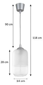 Brilagi - LED полилей на кабел RETRO GLASS 1xE27/60W/230V, Ø 14 см, сребрист/бял