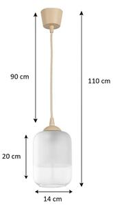 Brilagi - LED полилей на кабел RETRO GLASS 1xE27/60W/230V Ø 14 см бежово/бяло