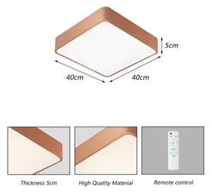 Brilagi - Димируема LED таванна лампа POOL SQUARE LED/36W/230V 40x40 см бронзова + дистанционно управление