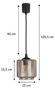 Brilagi - LED полилей на кабел R GLASS 1xE27/60W/230V Ø 15 cm черен/димно бежов