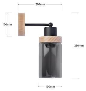 Стенно осветително тяло WOODNEST 1xE27/15W/230V бор/димно черно