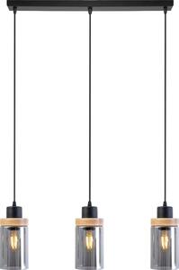 Полилей на кабел WOODNEST 3xE27/15W/230V бор/опушено черно