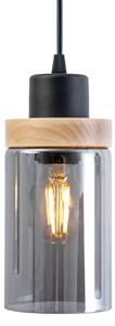 Полилей на кабел WOODNEST 3xE27/15W/230V бор/опушено черно
