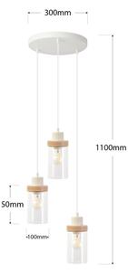 Полилей на кабел WOODNEST 3xE27/15W/230V бор/кремав