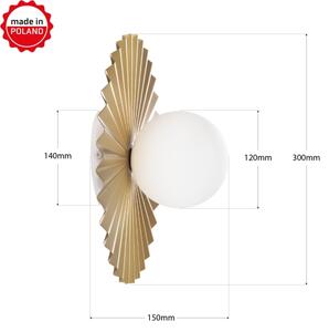 Настенно осветително тяло SUNPLISS 1xG9/10W/230V Ø 30 см златисто/кремаво