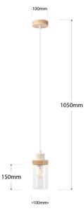 Висяща лампа WOODNEST на кабел 1xE27/15W/230V, бор/кремав