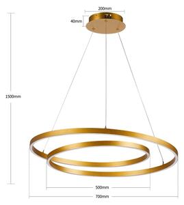Brilagi-LED Подвесен полилей с възможност за димиране на кабел TWISTER LED/75W/230V 3000-6000K златист + дистанционно управление