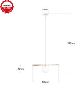 Полилей на кабел SUNPLISS 1xG9/10W/230V Ø 40 cm златист/кремав