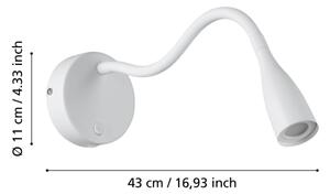 Eglo 901782 - LED гъвкава стенна лампа с USB OLIVANDINO LED/3,8W/230V бяла