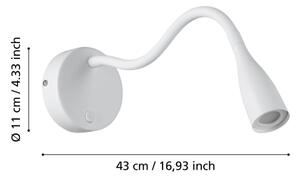 Eglo 901819 - LED Гъвкава стенна лампа OLIVANDINO LED/3,8W/230V бяла