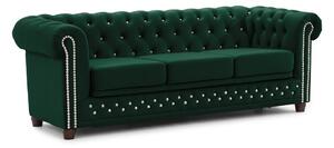Зелен кадифен разтегателен диван 203 cm York Blik – Ropez