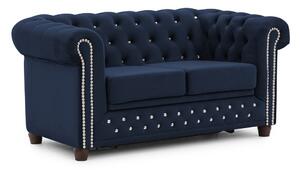Син кадифен разтегателен диван 148 cm York Blik – Ropez