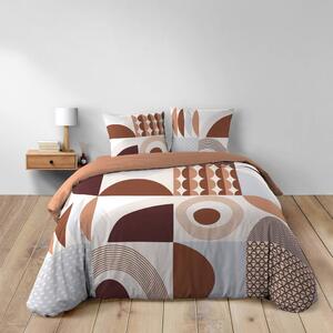 Теракотено двойно удължено памучно спално бельо 240x220 cm Gemma – douceur d'intérieur