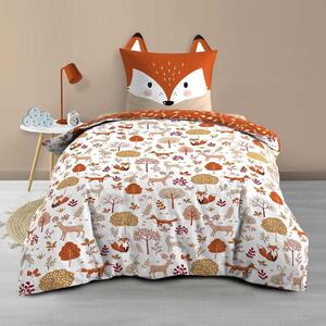 Бяло/теракотено единично памучно детско спално бельо 140x200 cm Roxy – douceur d'intérieur