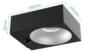 Viking - Димируемо соларно стенно осветително тяло със сензор LED/2W/3,7V IP65 4000K