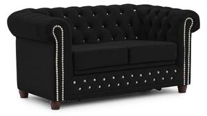 Черен кадифен разтегателен диван 148 cm York Blik – Ropez