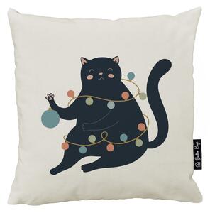 Калъфка за възглавница с коледен мотив 45x45 cm Festive Cat – Butter Kings