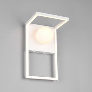 Trio Lighting LED стенна лампа Arola, бяла матова, ширина 17 cm, метал, Затъмняване, Бял, Дневна/трапезария, Метал, Модерен