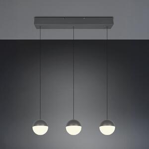 Reality Leuchten LED висяща лампа Senta, антрацит, дължина 62 cm, 3000 K, 3-светлинна., Черен, Дневна/трапезария, Пластмаса, Модерен, Глобус