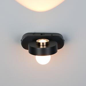 Trio Lighting LED стенна лампа Arpino черна, изпъкване 15 cm, метал, 2-крилна., Затъмняване, Черен, Дневна/трапезария, Метал, Модерен