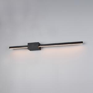 Trio Lighting LED стенна лампа Cassino, матово черна, ширина 70 cm, метал, Затъмняване, Черен, Дневна/трапезария, Метал, Модерен