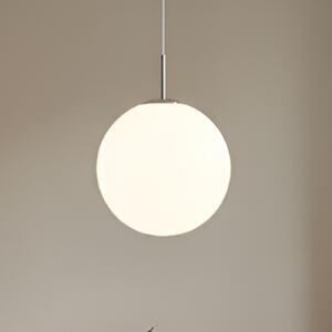 Lindby Висяща лампа Marike, Ø 35 cm, бяла, стъкло, глобус, E27, Затъмняване, Бял, Дневна/трапезария, Стъкло, Модерен, Глобус