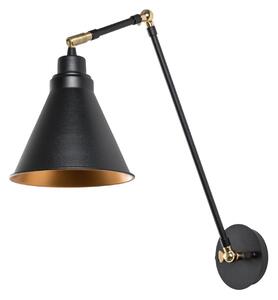 Opviq Стена лампа Berceste 7956, черно/златно, височина 56 cm, Затъмняване, Черен, Дневна/трапезария, Метал