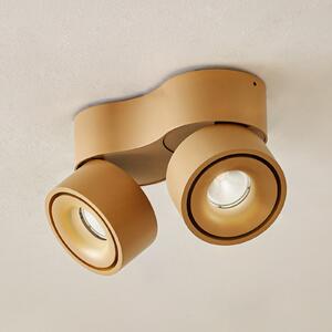 Arcchio LED таванни прожектори Rotari, кафяви, 2-крилни, 8,9W, Затъмняване, Кафяв / ръждив, Коридор, Алуминий, Модерен