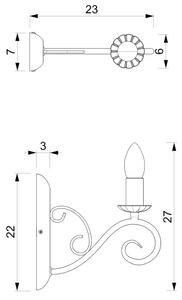 Стенно осветително тяло MAURO 1xE14/15W/230V бежово