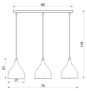 Полилей на кабел NOAK CLASSIC 3xE27/15W/230V бордо