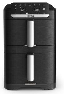 Фритюрник с горещ въздух Tefal EY7568E0, 10 л. вместимост, двойна кошница, 7 програми, LCD екран, 2700W