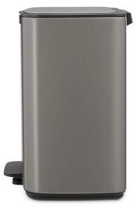 Кош за боклук Brabantia Bo Pedal 1010128, 12 л, Леко затваряне, Противоплъзгаща основа, Платинено сив