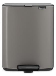 Кош за боклук Brabantia Bo Pedal 1010128, 12 л, Леко затваряне, Противоплъзгаща основа, Платинено сив