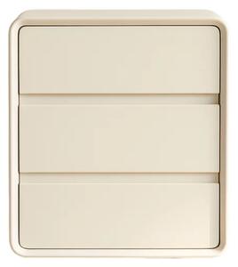 Бял скрин от MDF и PU кожа – с 3 чекмеджета, 55x40x61 см
