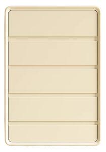 Скрин от MDF и PU кожа – 5 чекмеджета, 55x40x101 см - Бял