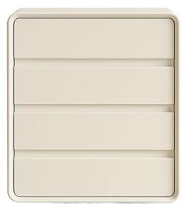 Скрин от MDF и PU кожа – 4 чекмеджета, 55x40x81 см - Бял