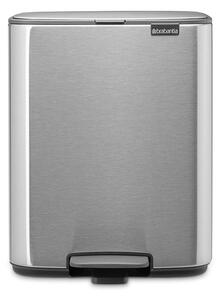 Кош за боклук Brabantia Bo Pedal 1010143, 12 л, Леко затваряне, Противоплъзгаща основа, Устойчив на пръстови отпечатъци, Инокс/Мат