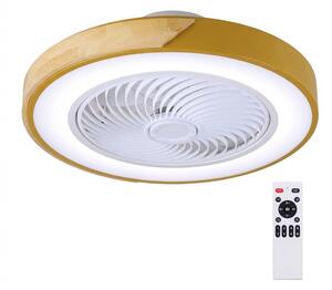Brilagi - Димируемо LED осветително тяло с вентилатор LED/38W/230V 50 см златисто/дъб + дистанционно управление