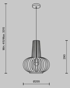 Maytoni MOD193PL-01W - Пендел ROOTS 1xE27/40W/230V Ø 22,5 см бежов