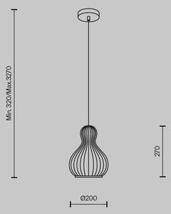 Maytoni MOD192PL-01W - Пендел ROOTS 1xE27/40W/230V Ø 20 см бежов